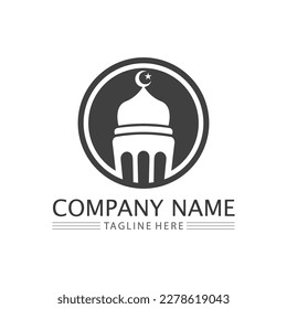 islamic icon and ramadhan logo design vector graphic sign
