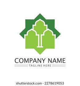 Islamische Ikone und Logo-Design, Vektorgrafik-Zeichen