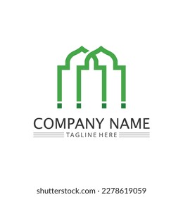 islamic icon and ramadhan logo design vector graphic sign