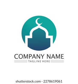 islamic icon and ramadhan logo design vector graphic sign