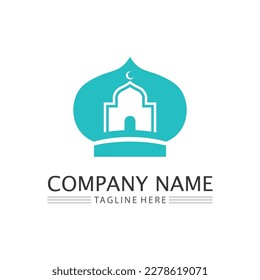 islamic icon and ramadhan logo design vector graphic sign