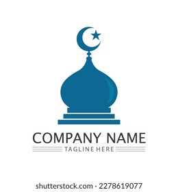 islamic icon and ramadhan logo design vector graphic sign