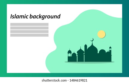 islamic icon set with green color