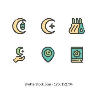 Islamic Icon Set. Islamic Illustration Design