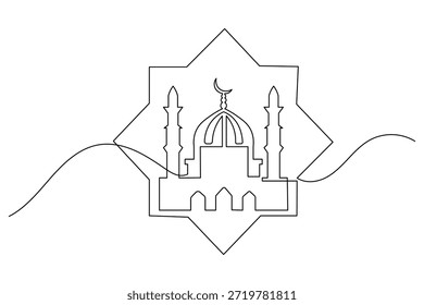 Islamische Ikone einfache Umrisse einzeilige Kunstgrafik einzelne Religion