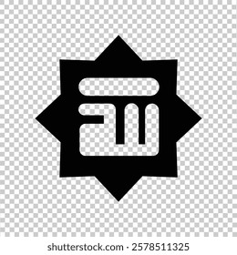 Islamic iconic factor design. black with a transparent background