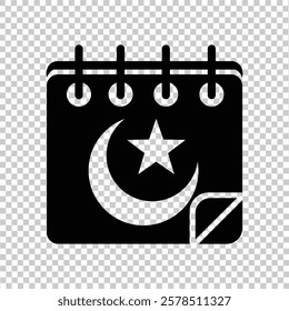 Islamic iconic factor design. black with a transparent background