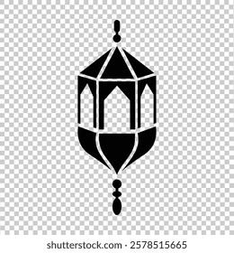 Islamic iconic factor design. black with a transparent background