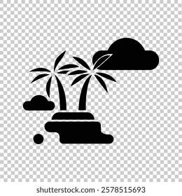 Islamic iconic factor design. black with a transparent background
