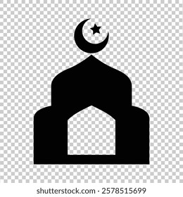 Islamic iconic factor design. black with a transparent background