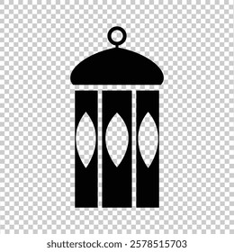Islamic iconic factor design. black with a transparent background