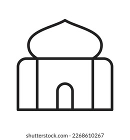 Islamic Icons Line Art Vector, Ramadan Kareem Elements, Eid Mubarak Design Elements, Muslim Prayer, Mosque
