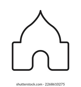 Islamic Icons Line Art Vector, Ramadan Kareem Elements, Eid Mubarak Design Elements, Muslim Prayer, Mosque
