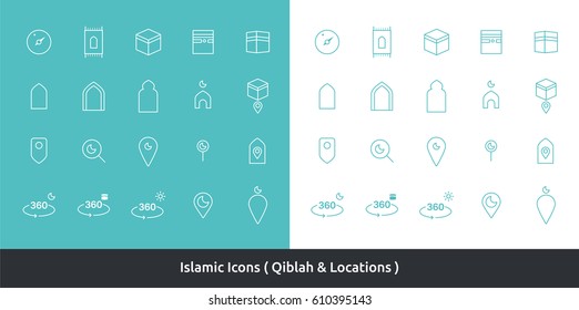 Islamic Icons ( Set Qibla )