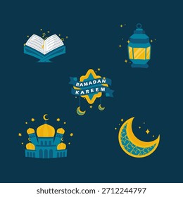 Conjunto de iconos islámicos de diseño de Vector