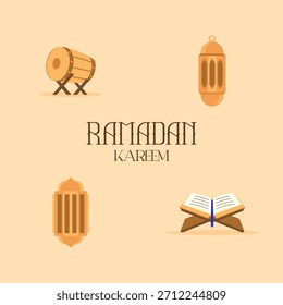 islamic icons set of vector design