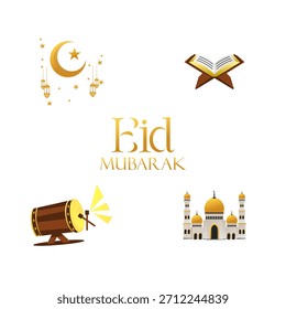 islamic icons set of vector design
