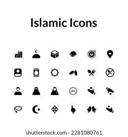 Islamic Icons suitable for Ramadan and Eid included the word of Allah and the Halal sign