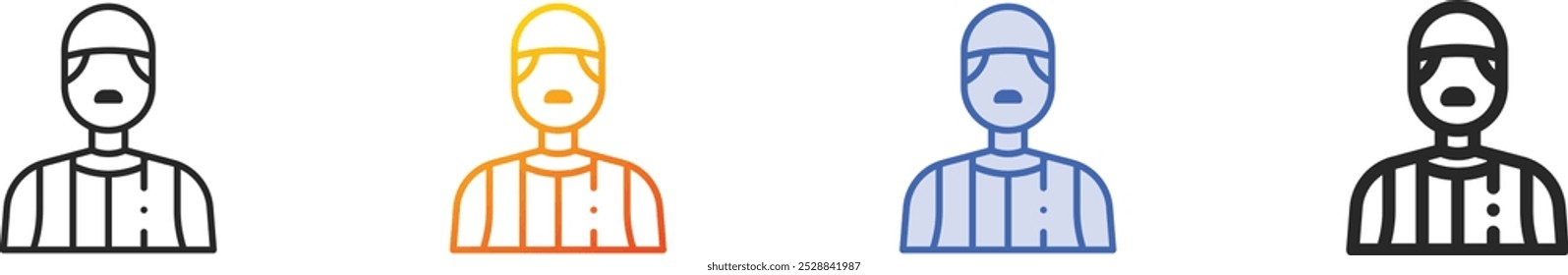 islamic icon.Thin Linear, Gradient, Blue Stroke and bold Style Design Isolated On White Background