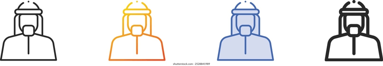 islamic icon.Thin Linear, Gradient, Blue Stroke and bold Style Design Isolated On White Background