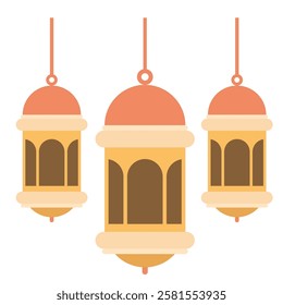 Islamic Illustration of Hanging Lanterns