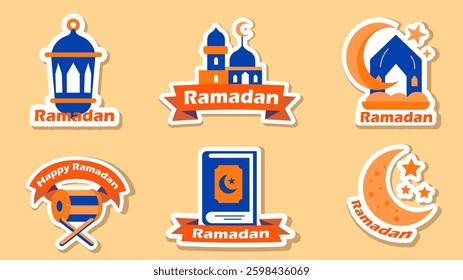 Islamic illustration icon collections set
