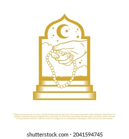 Ilustración islámica de lentes de oración