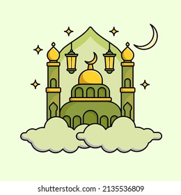 Islamic Illustration for Product Showcase, Product presentation, Ramadan, Eid al Adha, Eid Mubarak, mawlid, Isra and Mi'raj
