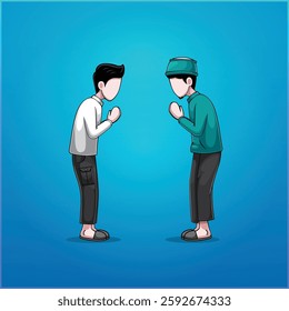 Islamic illustration of wishing Muslims a happy Eid al-Fitr