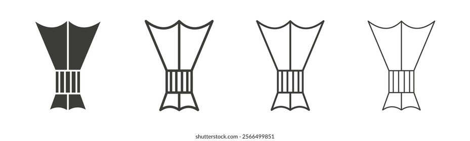 Islamic incense icon flat and linear vector illustration on white background.