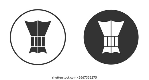 Islamisches Weihrauchsymbol in trendigen Flach-Designvarianten in Schwarz und Weiß.