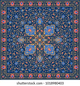 Islamic or indian floral pattern in Victorian style. Ornamental for Card for cafe, shop, print, banner, wedding invitation, book cover, certificate. Save the date. Arabic Dubai turkish India