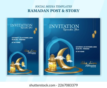 Islamic invitation template for ramadan iftar