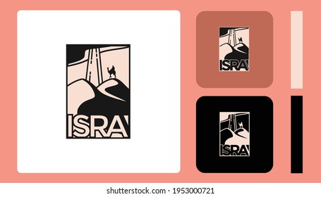 islamic isra logo tamplate vector