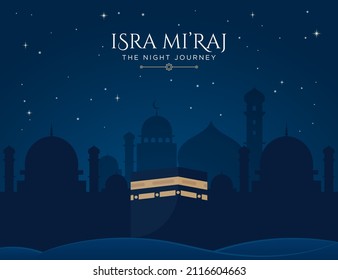 Islamic isra mi'raj illustration background