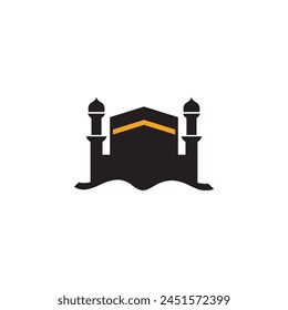 Islamic ka'bah makkah building vector logo design