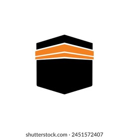 Islamic ka'bah makkah building vector logo design