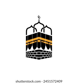 Islamic ka'bah makkah building vector logo design