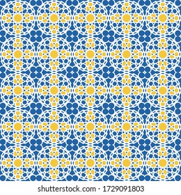 Islamic kaleidoscope pattern seamless vintage tiles, Traditional ornate tiles. ideal for greeting card banner or wallpaper and background design.