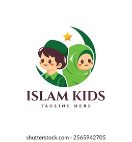 Islamic Kids cartoon Logo template