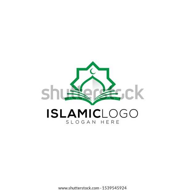 Islamic Knowledge Book Mosque Logo Template Stock Vector (Royalty Free ...