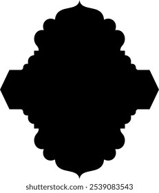 Islamic label emblem shape glyph pictogram symbol visual illustration showcasing intricate geometric designs and cultural motifs. Explore Islamic art through stylized shapes and traditional symbols