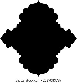 Islamic label emblem shape glyph pictogram symbol visual illustration showcasing intricate geometric designs and cultural motifs. Explore Islamic art through stylized shapes and traditional symbols
