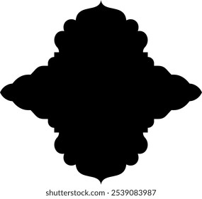 Islamic label emblem shape glyph pictogram symbol visual illustration showcasing intricate geometric designs and cultural motifs. Explore Islamic art through stylized shapes and traditional symbols