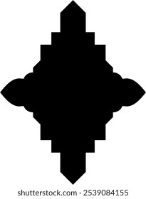 Islamic label emblem shape glyph pictogram symbol visual illustration showcasing intricate geometric designs and cultural motifs. Explore Islamic art through stylized shapes and traditional symbols