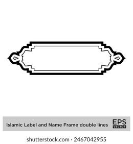 Islamic Label and Name Frame double lines Outline Linear Black Stroke silhouettes Design pictogram symbol visual illustration