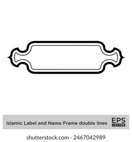 Islamic Label and Name Frame double lines Outline Linear Black Stroke silhouettes Design pictogram symbol visual illustration