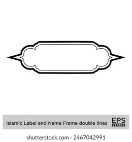 Islamic Label and Name Frame double lines Outline Linear Black Stroke silhouettes Design pictogram symbol visual illustration