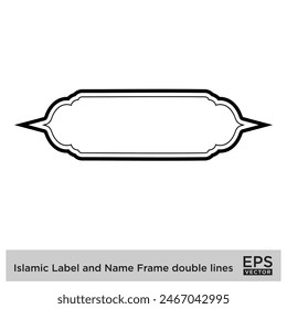 Islamic Label and Name Frame double lines Outline Linear Black Stroke silhouettes Design pictogram symbol visual illustration