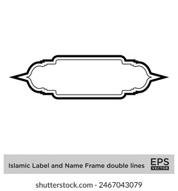Islamic Label and Name Frame double lines Outline Linear Black Stroke silhouettes Design pictogram symbol visual illustration